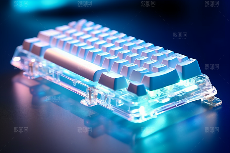 电脑键盘彩色机械键盘素材