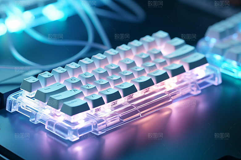 电脑键盘科技感RGB素材