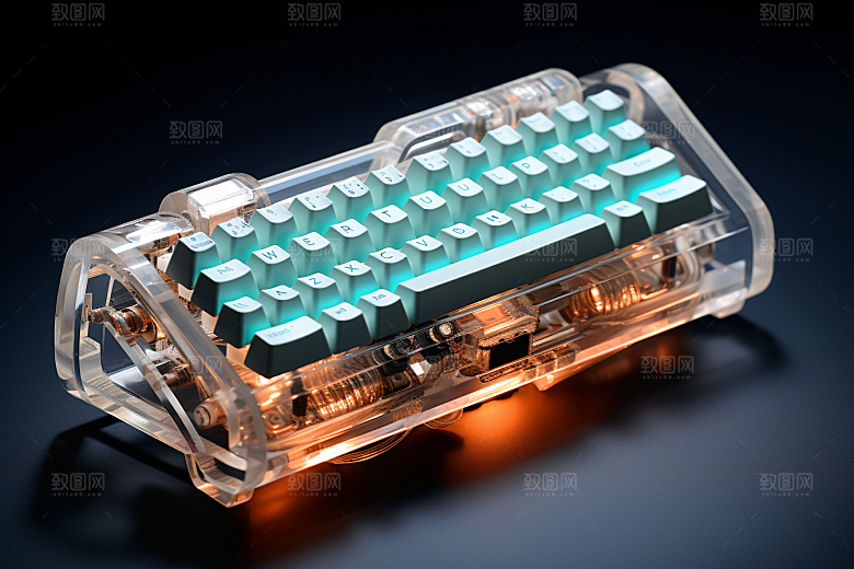 电脑键盘科技感RGB素材