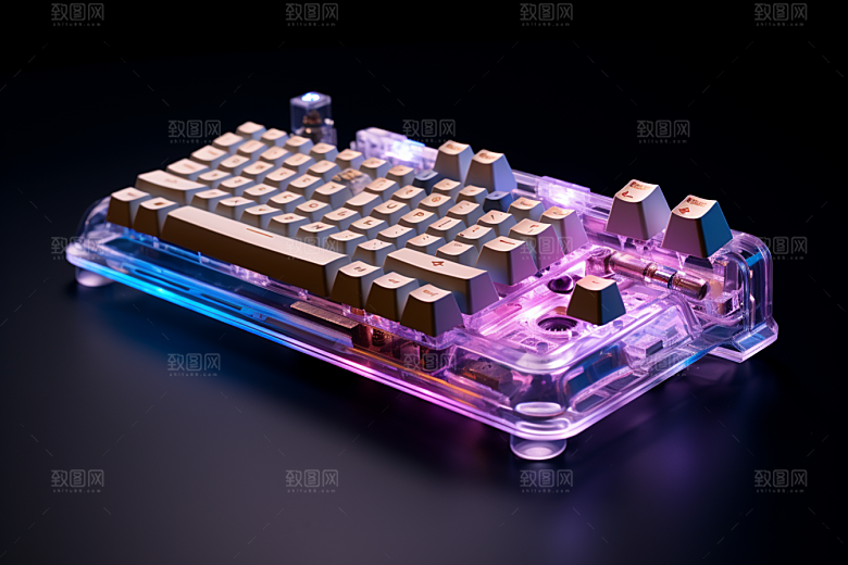 电脑键盘电竞科技感素材