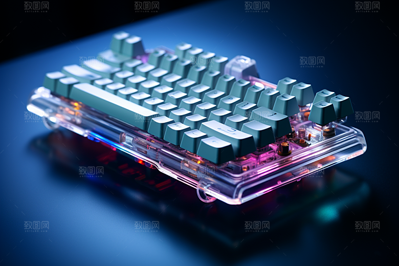 电脑键盘科技感RGB素材