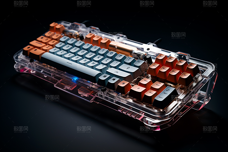 电脑键盘游戏科技感素材