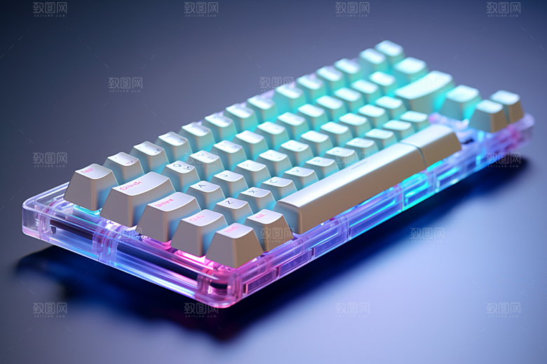 电脑键盘彩色光效素材
