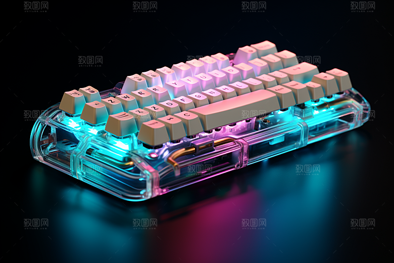 电脑键盘电竞光效素材