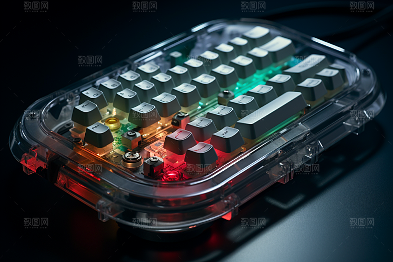 电脑键盘科技感RGB素材