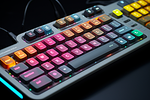 电脑键盘彩色科技感素材