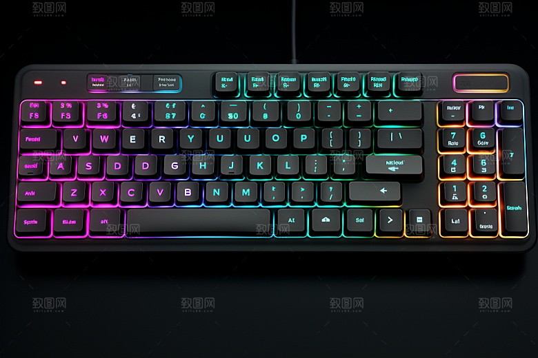 电脑键盘RGB科技感素材
