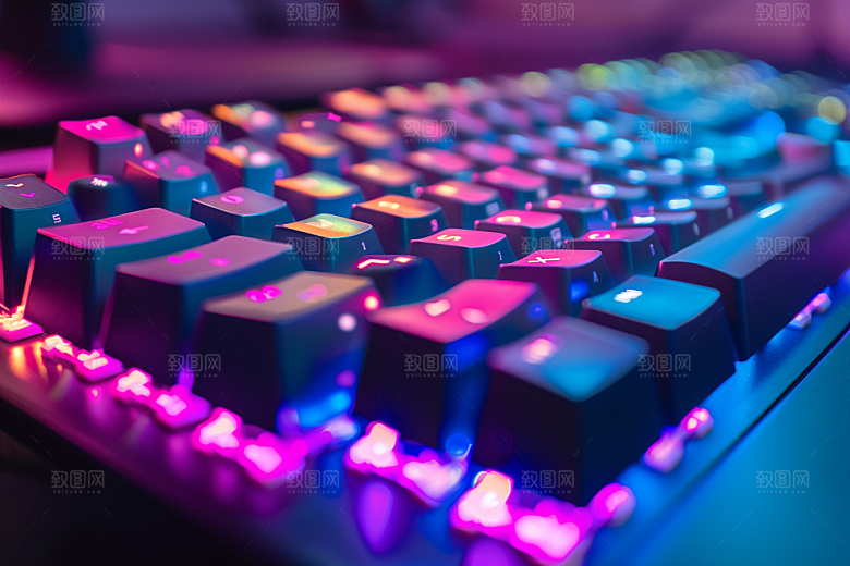 电脑键盘科技感电脑配件素材