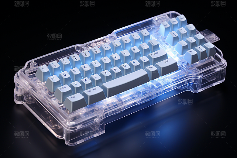 电脑键盘科技感高清素材