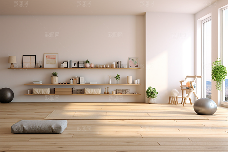 健身房私教工作室室内摄影图