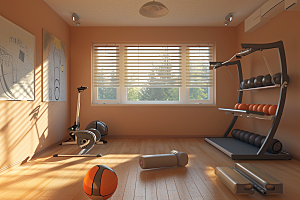 健身房室内锻炼摄影图