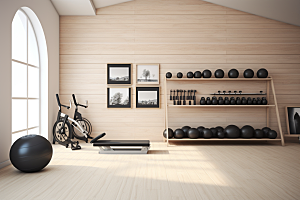 健身房室内锻炼摄影图