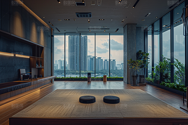 健身房简约私教工作室摄影图