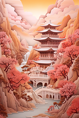 中国风建筑文化中式剪纸