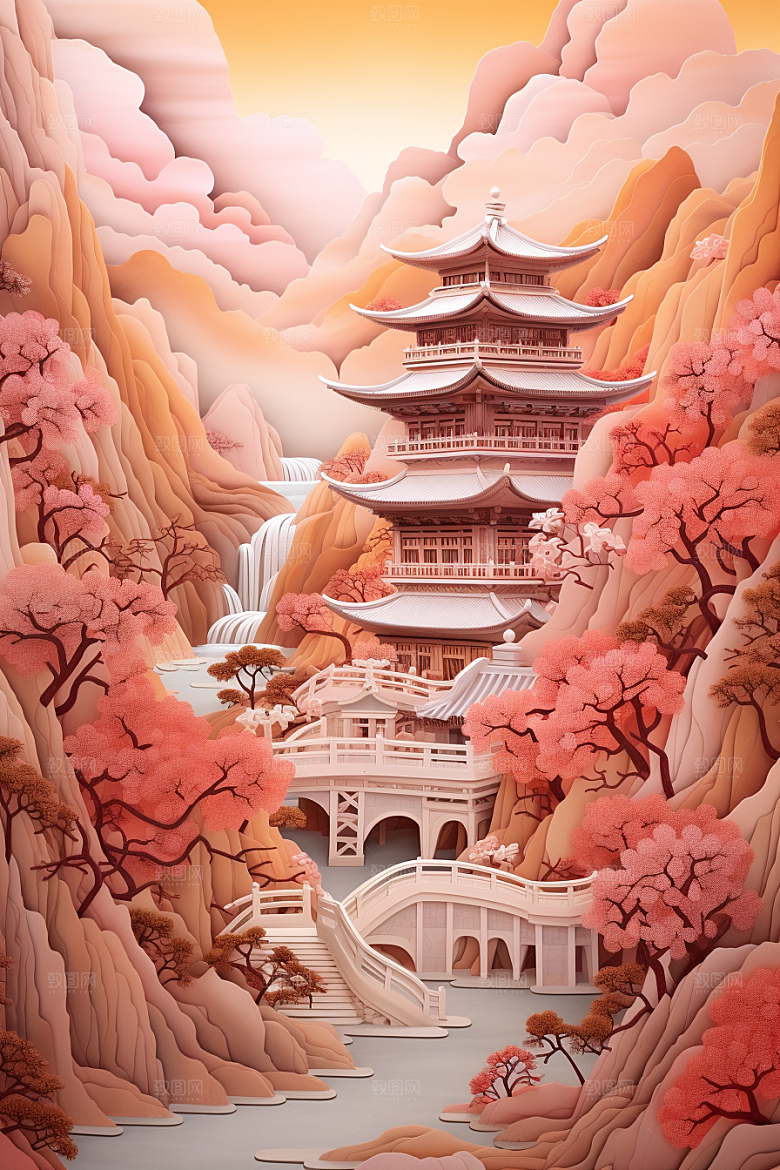 中国风建筑文化中式剪纸