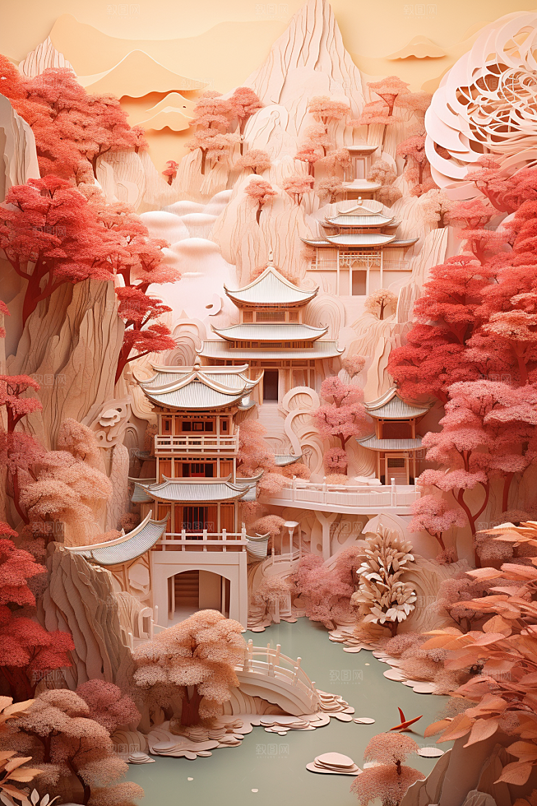 中国风建筑中式传统风格剪纸