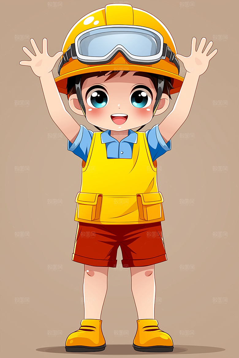 建筑工人建设五一劳动节插画