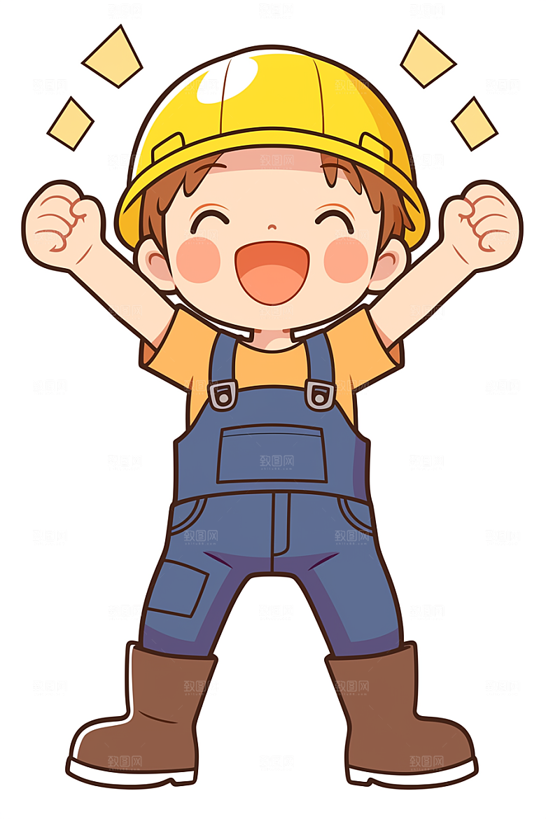 建筑工人致敬劳动者施工插画