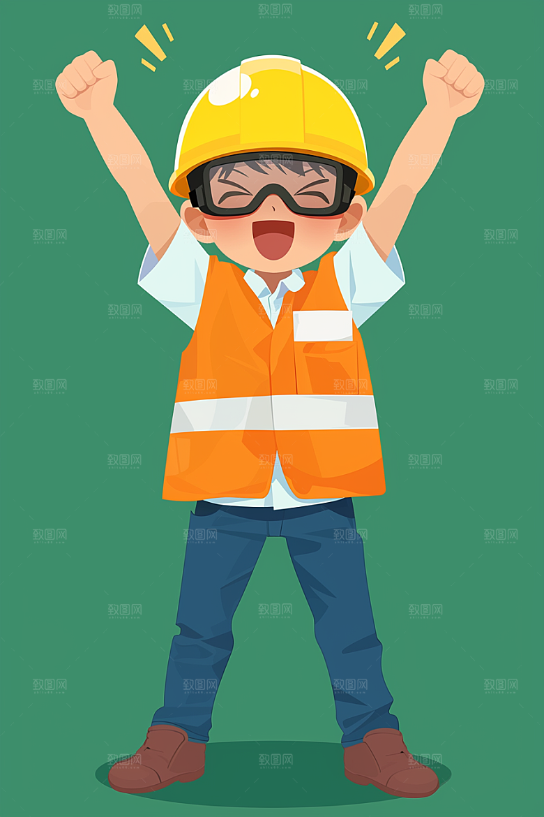 建筑工人建设施工插画