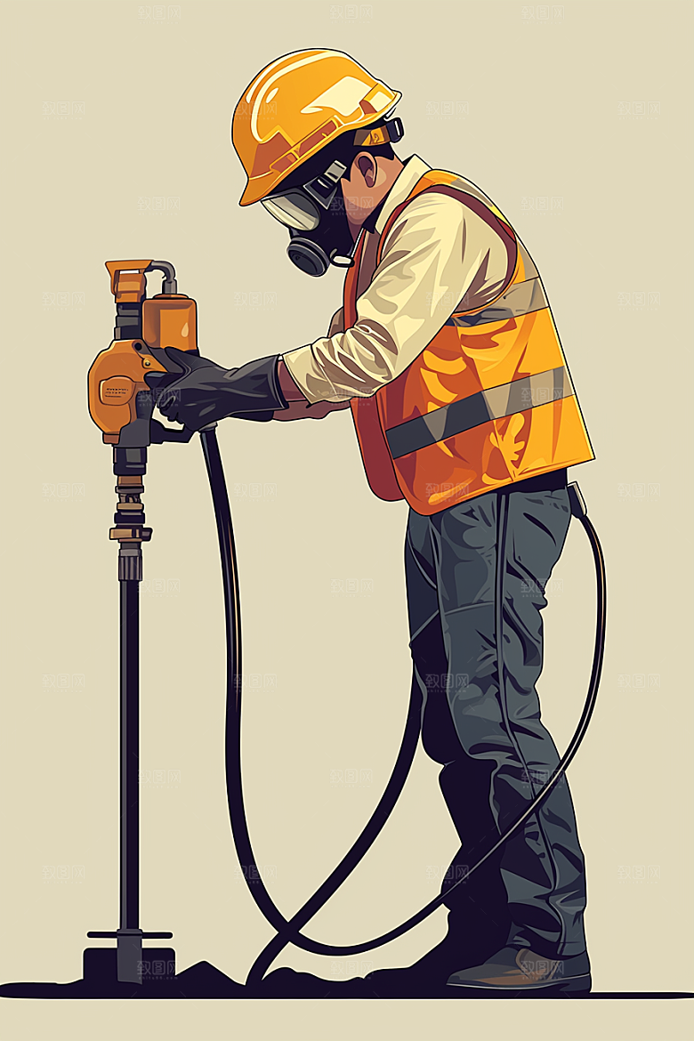 建筑工人高清职业形象插画