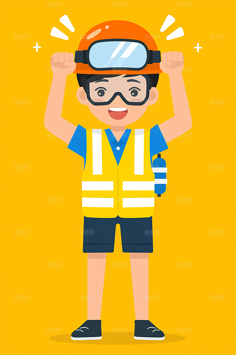 建筑工人建设工地插画