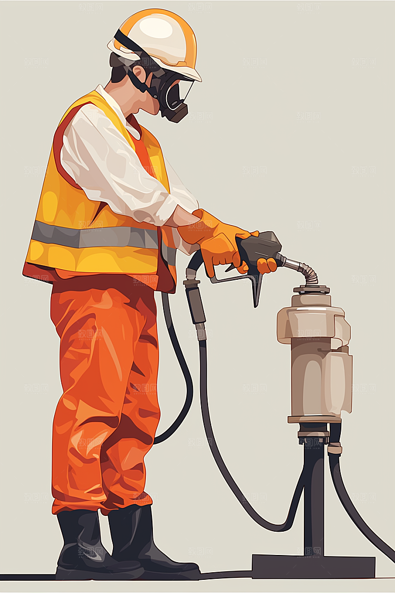 建筑工人建设人物肖像插画