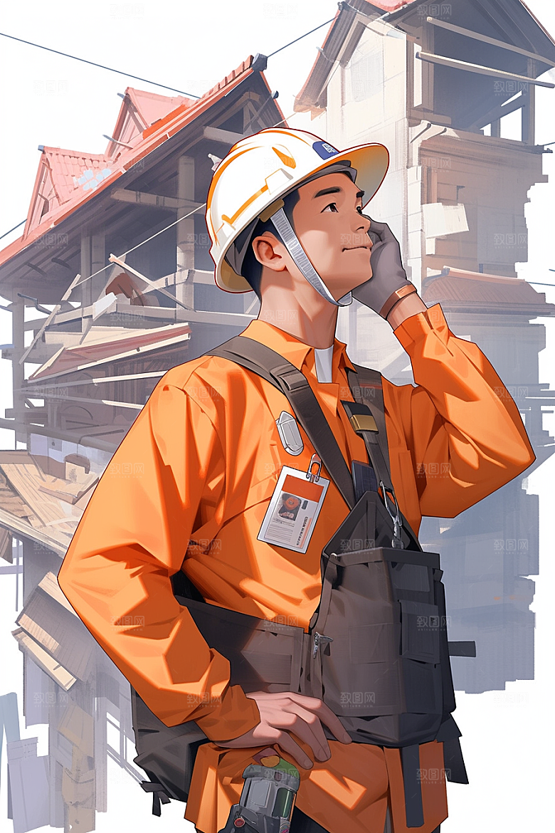 建筑工人高清建设插画