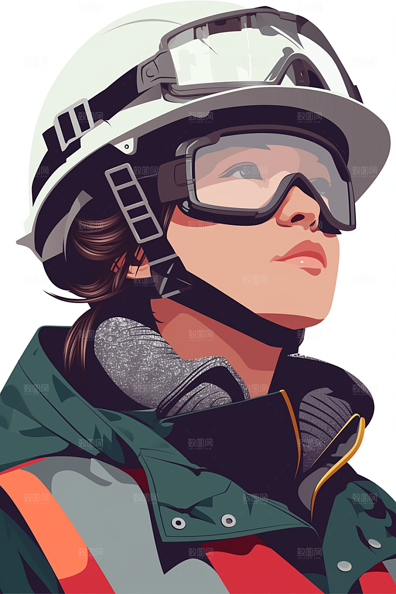 建筑工人手绘高清插画