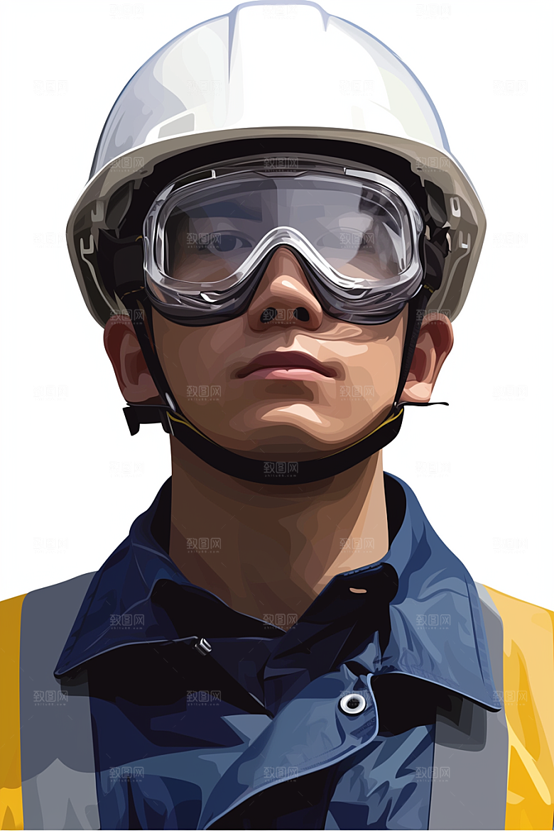 建筑工人手绘致敬劳动者插画