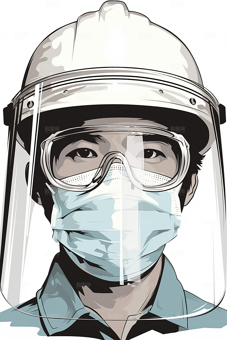 建筑工人手绘高清插画