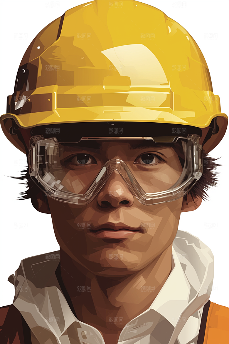 建筑工人五一劳动节施工插画