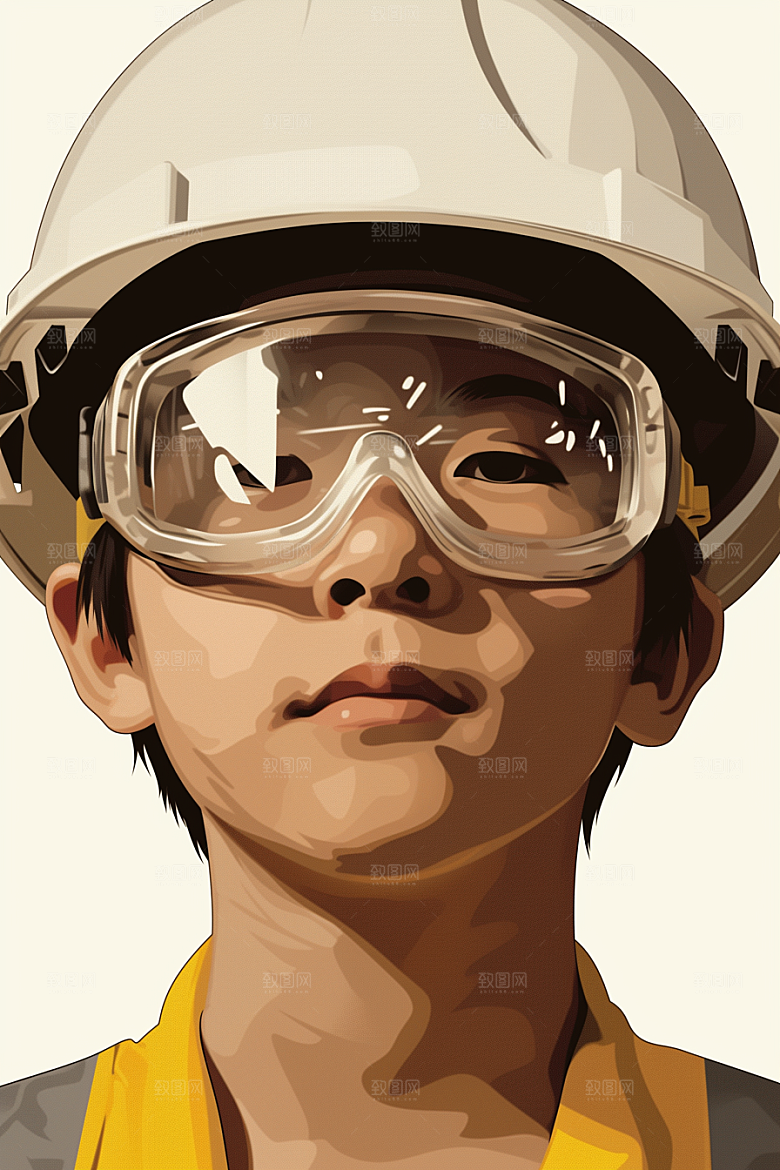 建筑工人建设艺术插画