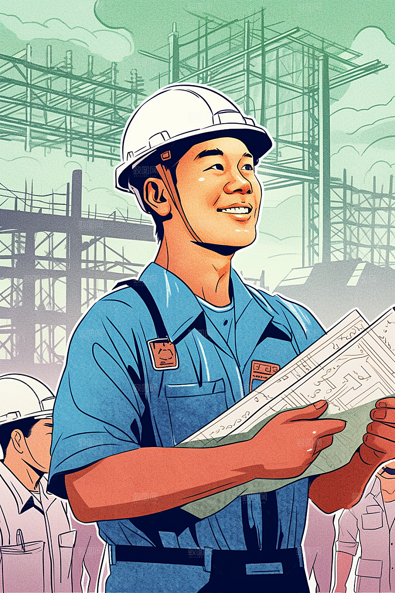 建筑工人高清建设插画