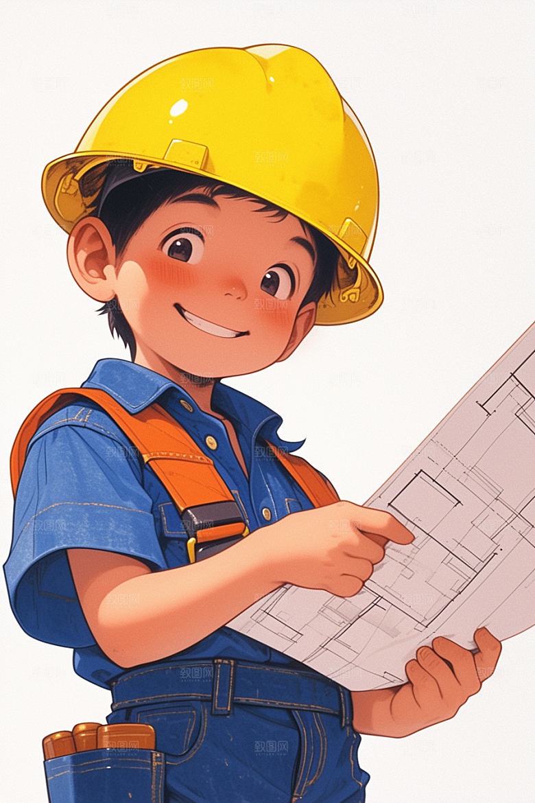 建筑工人高清施工插画