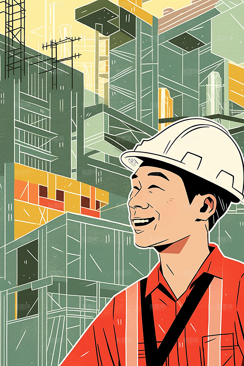 建筑工人高清工地插画