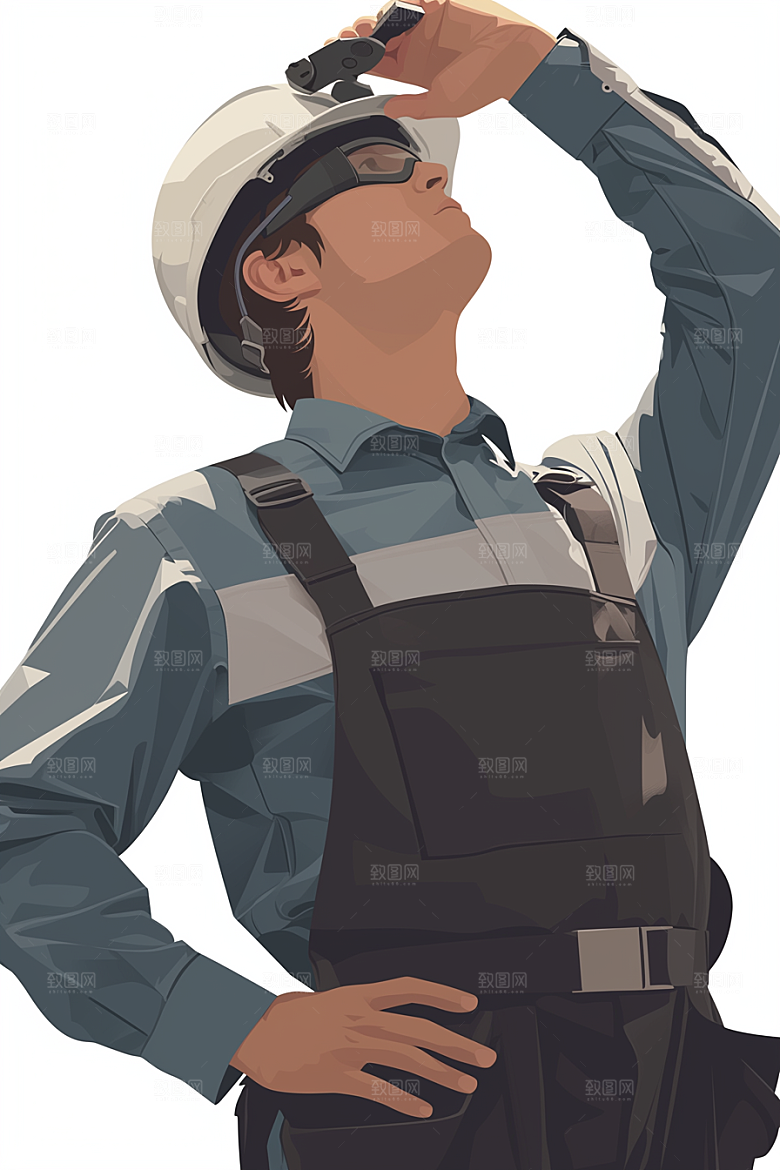 建筑工人致敬劳动者建设插画