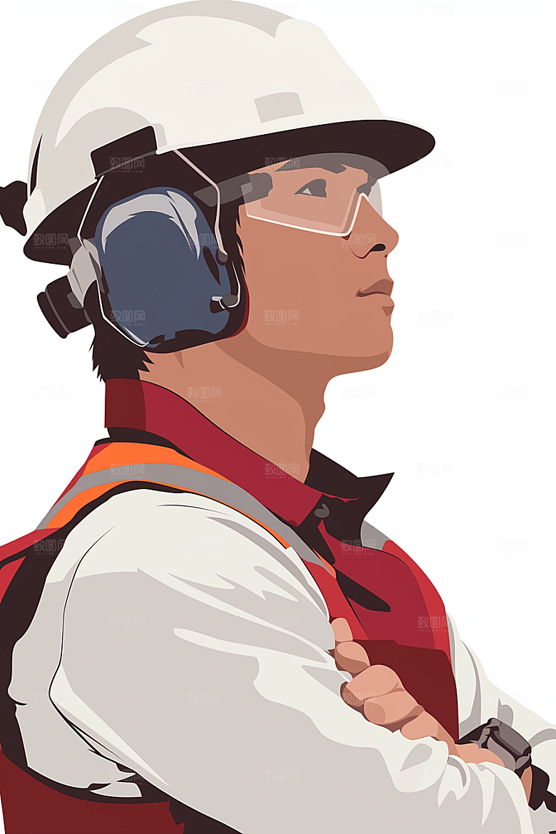 建筑工人五一劳动节建设插画