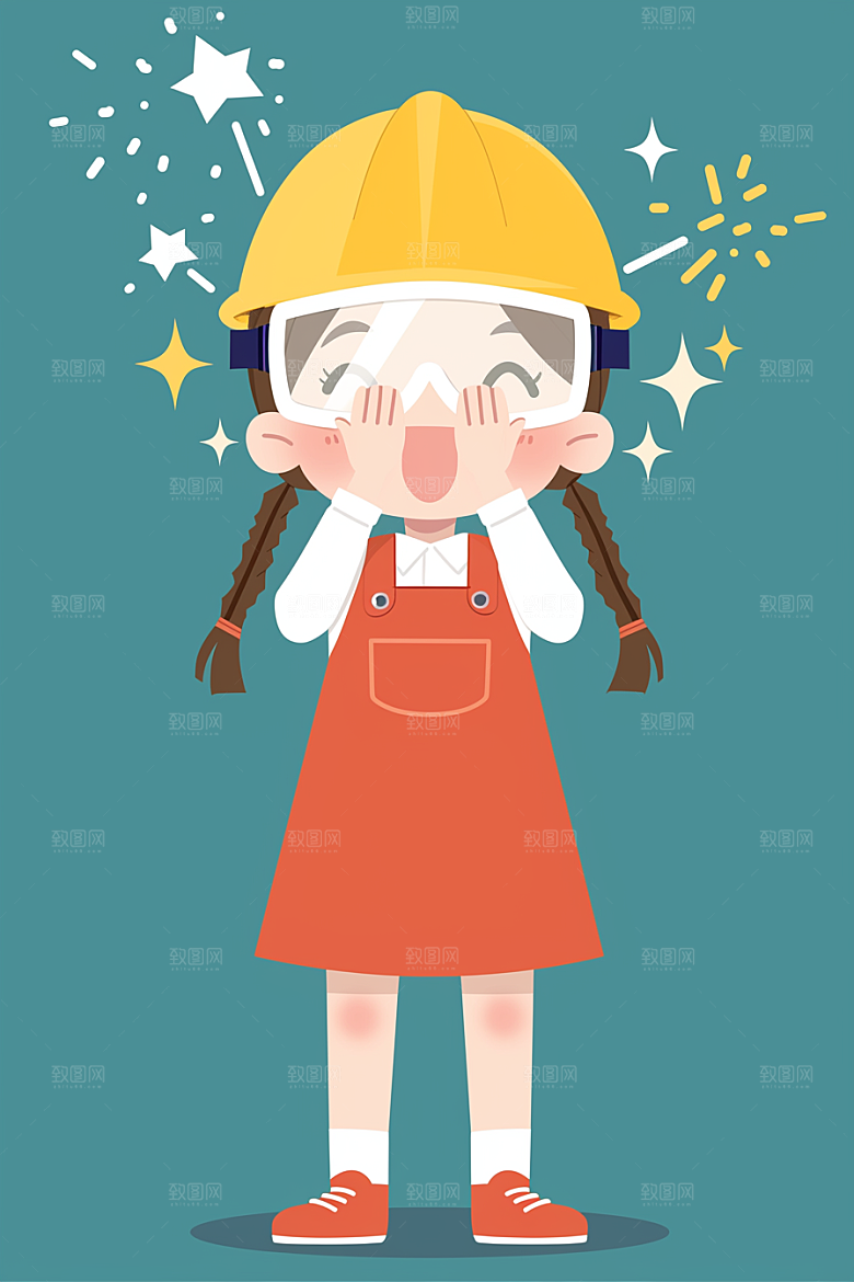 建筑工人施工建设插画