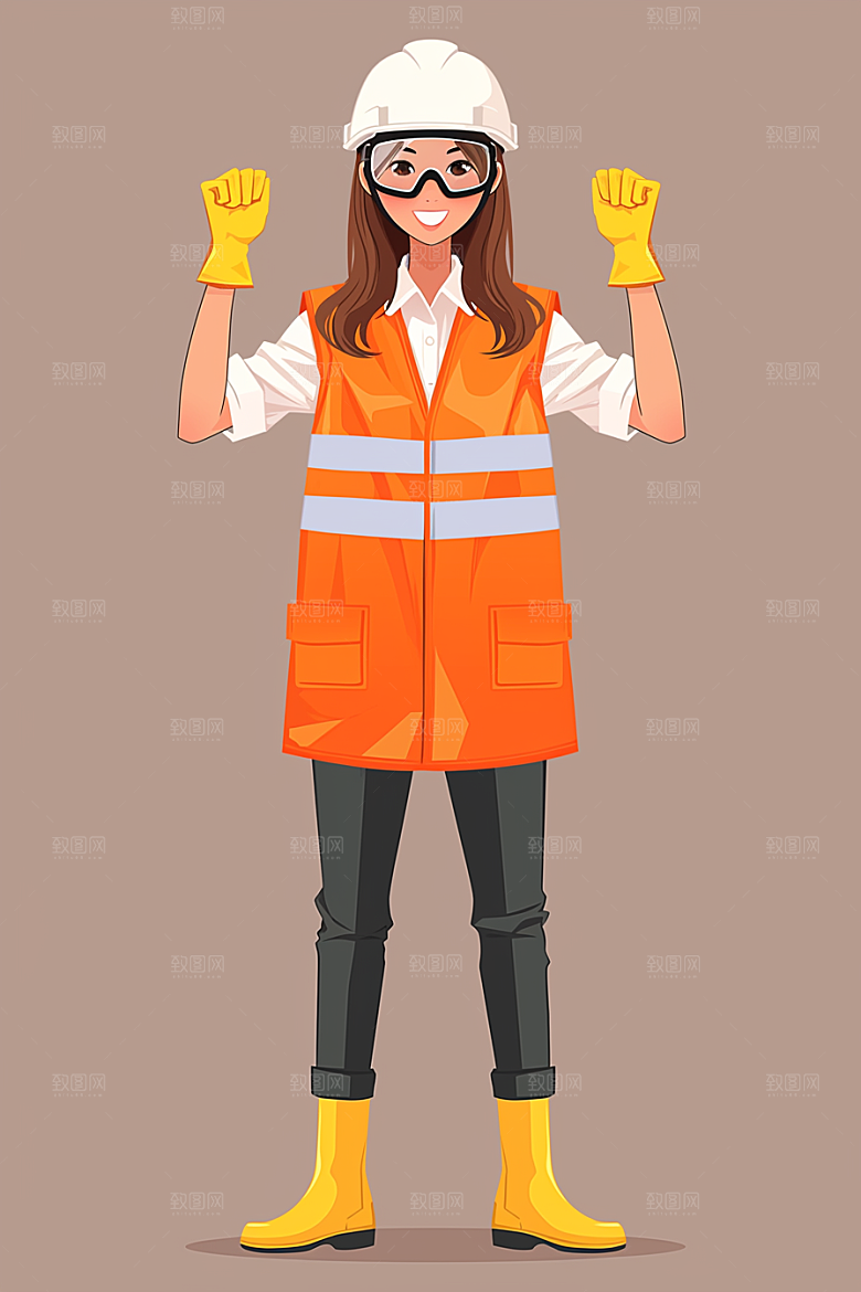 建筑工人建设工地插画
