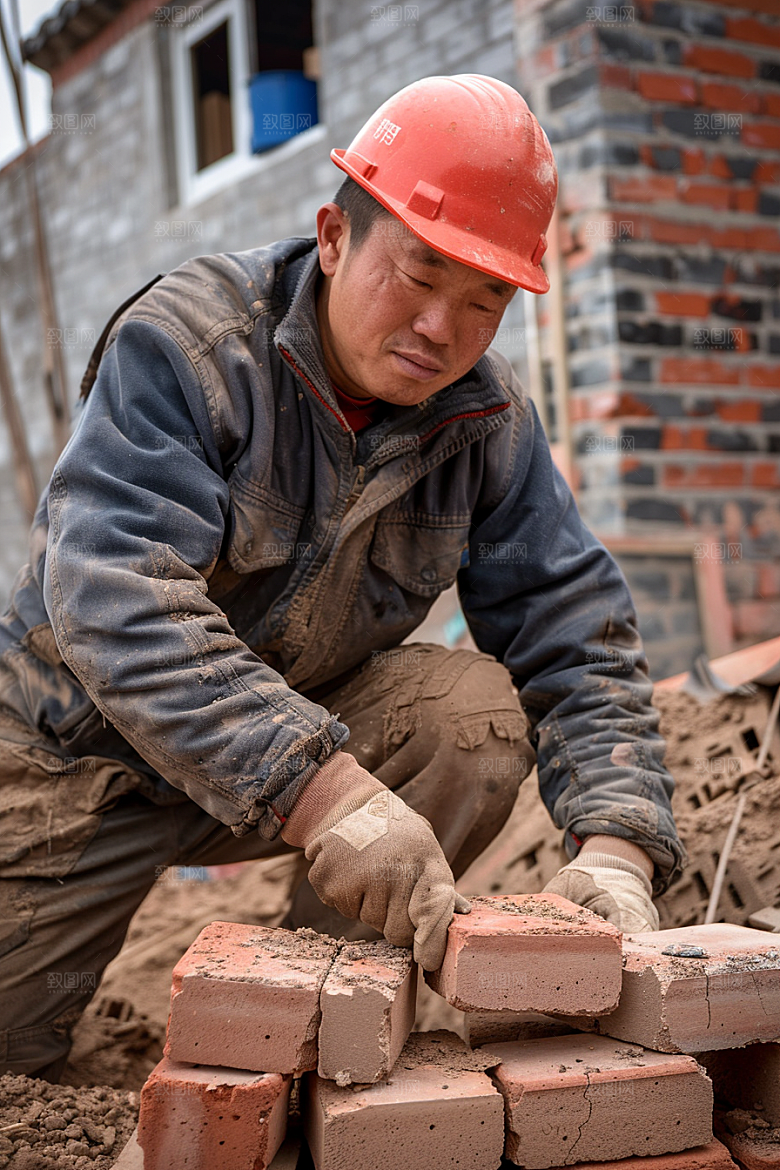 建筑工人肖像建设摄影图