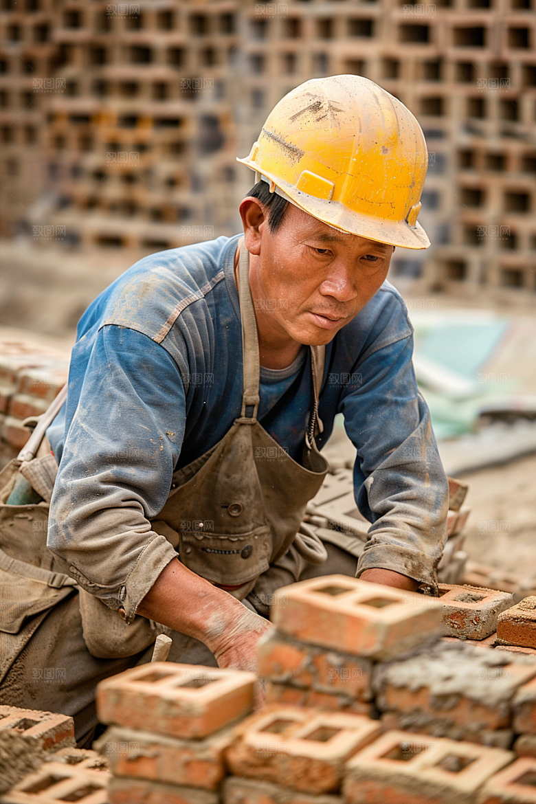 建筑工人岗位五一劳动节摄影图