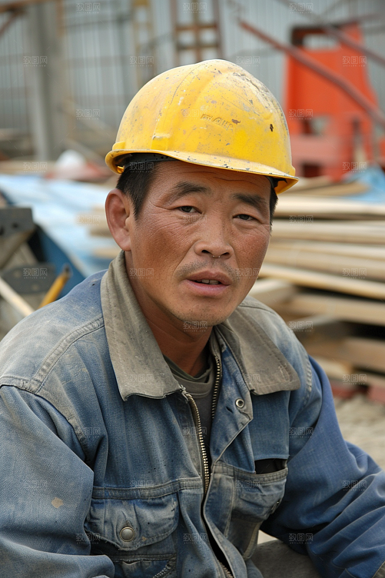 建筑工人工作岗位摄影图