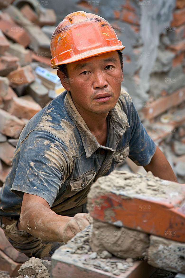 建筑工人工作人物摄影图