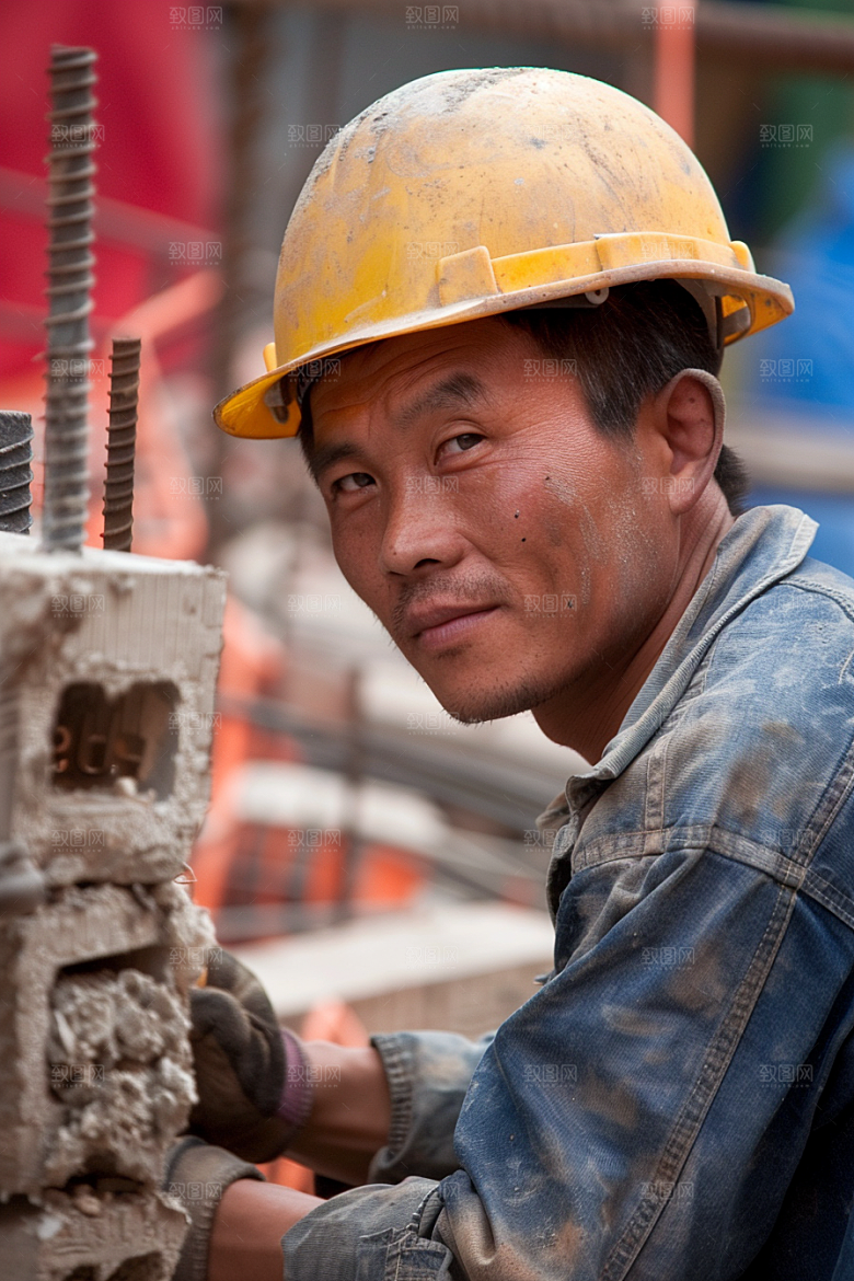 建筑工人工作人物摄影图
