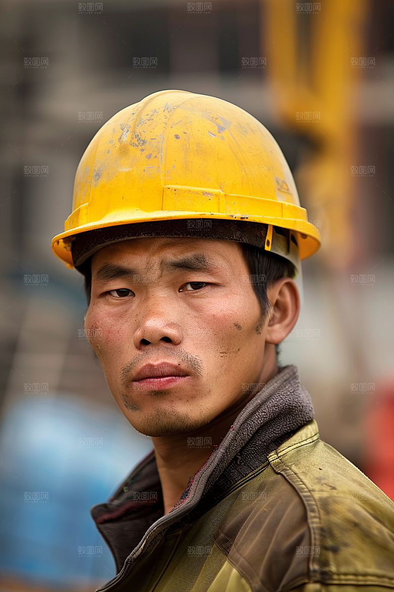 建筑工人五一劳动节工作摄影图