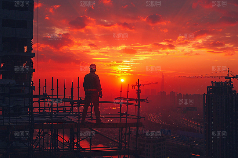 建筑工人岗位职业摄影图