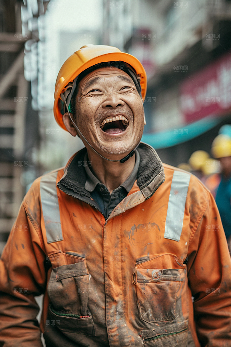 建筑工人致敬劳动者人物摄影图