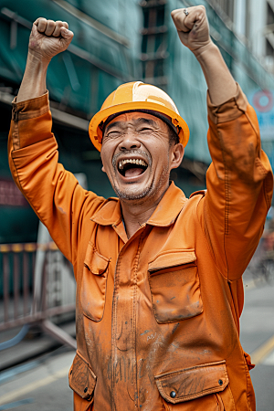 建筑工人致敬劳动者人物摄影图