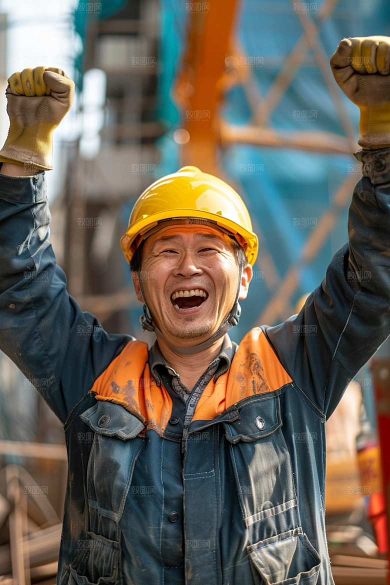 建筑工人肖像岗位摄影图