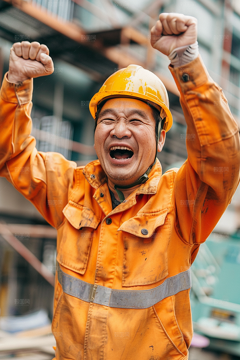 建筑工人五一劳动节肖像摄影图